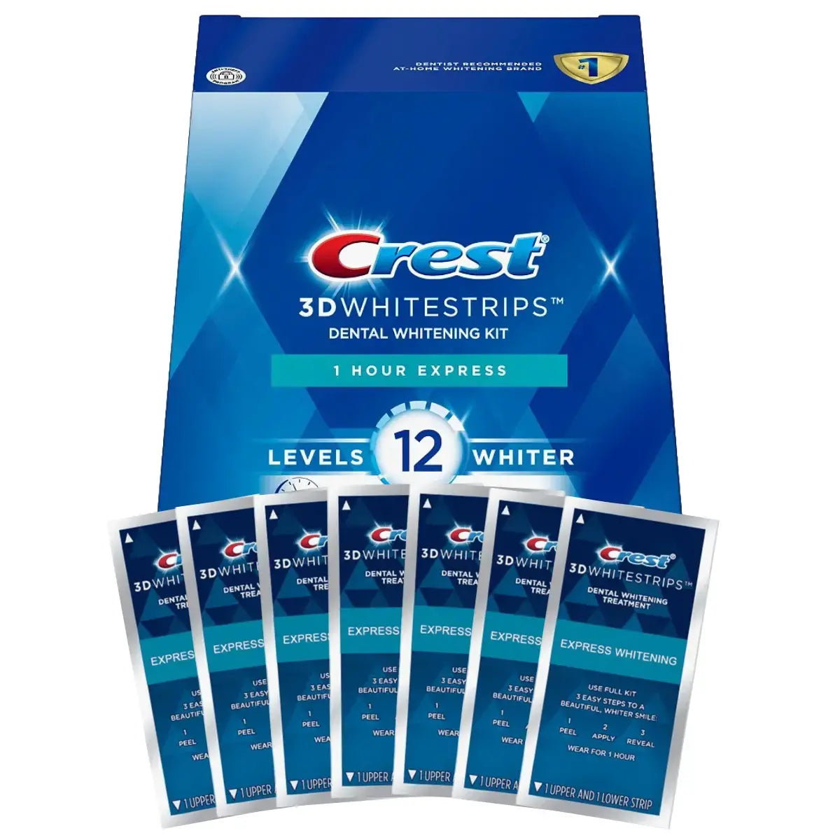 Crest 1 Hour Express 12 Levels Whiter Whitestrips - Benzi de albire