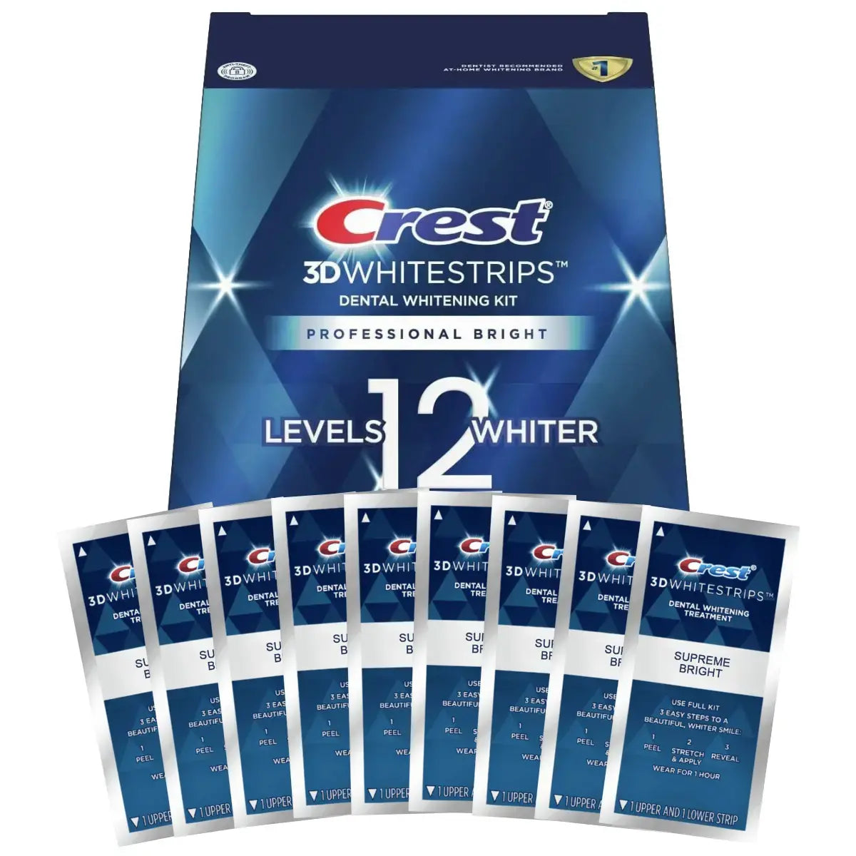 Crest 3D Whitestrips Professional Bright 12 Levels Whiter - Benzi de albire