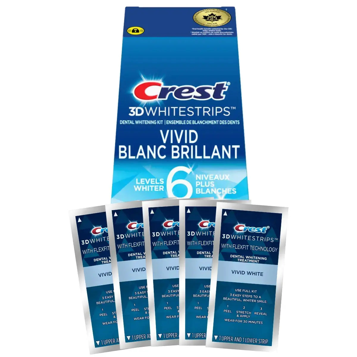 Crest Vivid Blanc Brillant 6 Levels Whiter Whitestrips - Benzi de albire