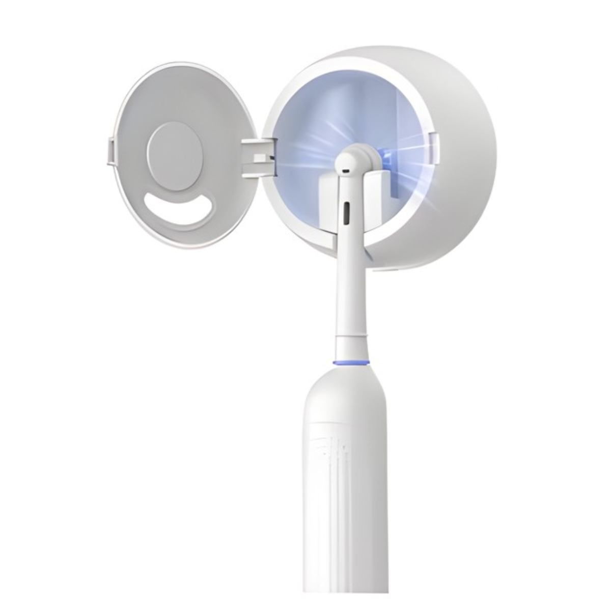 Periuță de dinți electrică albă + 2 capete de schimb + sterilizator UV