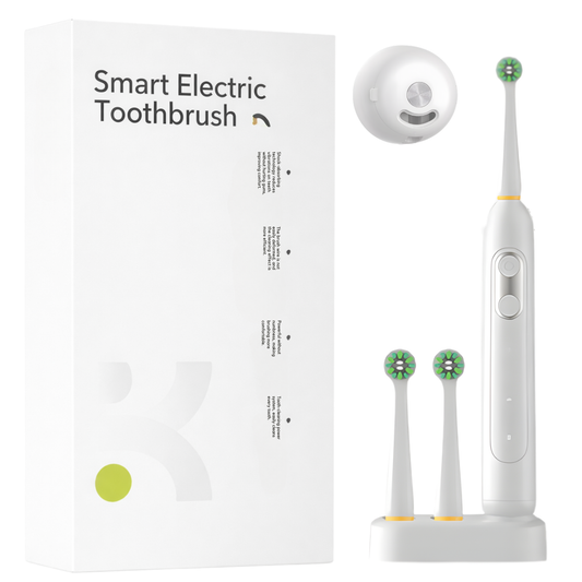 Periuță de dinți electrică albă + 2 capete de schimb + sterilizator UV