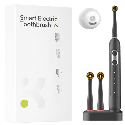 Periuță de dinți electrică neagră + 2 capete de schimb + sterilizator UV