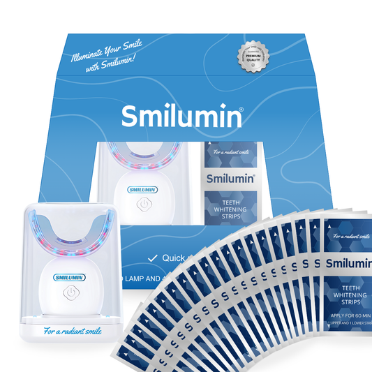 Smilumin Box pentru albirea dinților cu benzi și lampă LED